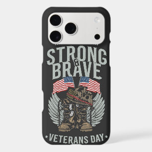 Strong And Brave Veterans Day USA Flag