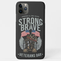 Strong And Brave Veterans Day USA Flag