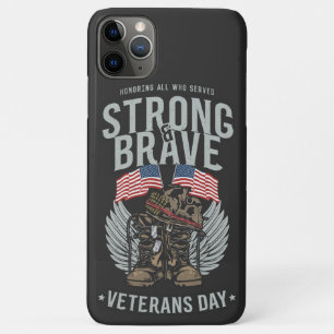 Strong And Brave Veterans Day USA Flag Case-Mate iPhone Case