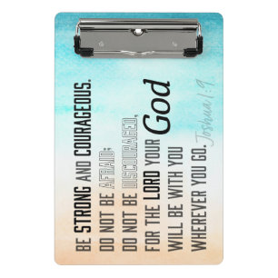Strong and Courageous Joshua 1:9 Bible Verse Mini Clipboard