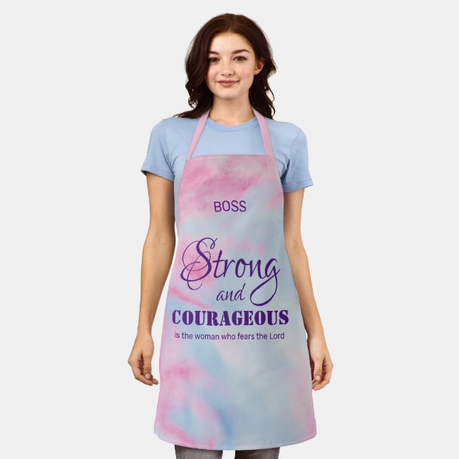 STRONG AND COURAGEOUS Woman | Monogram Apron (Worn)