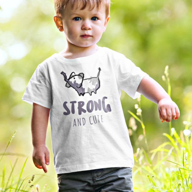 Strong and Cute Simple Elephant Illustration Baby  Baby T-Shirt (Creator Uploaded)