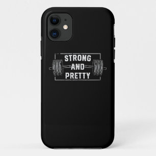 Strong And Pretty Funny Gym Quotes Tank Top Case-Mate iPhone Case