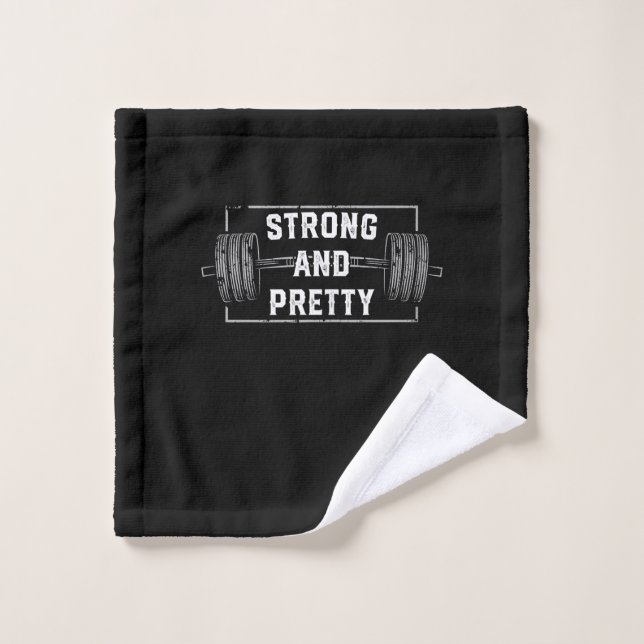 Strong And Pretty Funny Gym Quotes Tank Top Wash Cloth (Wash Cloth)