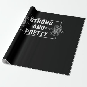 Strong And Pretty Funny Gym Quotes Tank Top Wrapping Paper