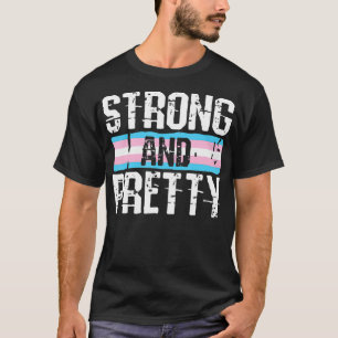 Strong And Pretty Transgender Pride Gym Workout LG T-Shirt
