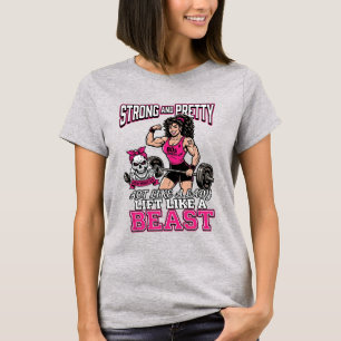 Strong And Pretty Women's Fitness Motivation T-Shirt