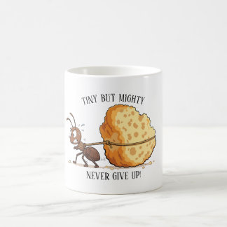 Strong Ant Carrying a Giant Piece of Cheese Coffee Mug