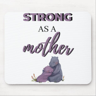 Strong As A Mother black Mouse Pad