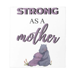 Strong As A Mother black Notepad