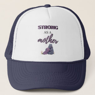 Strong As A Mother black Trucker Hat