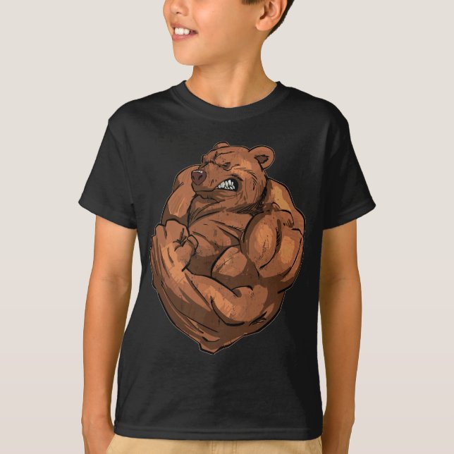Strong Bear with muscles, Gym T-Shirt (Front)