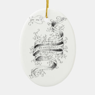 Strong, Beautiful & Brave Ceramic Tree Decoration