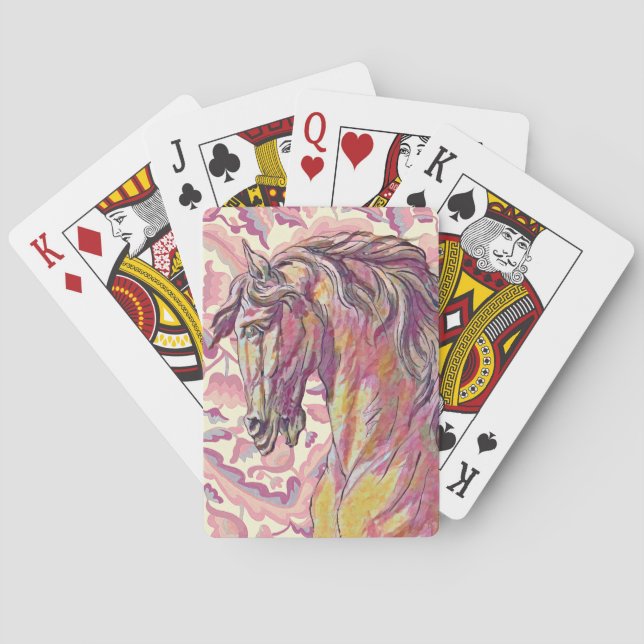 Strong Beautiful Horse Art Deco Style  Playing Cards (Back)