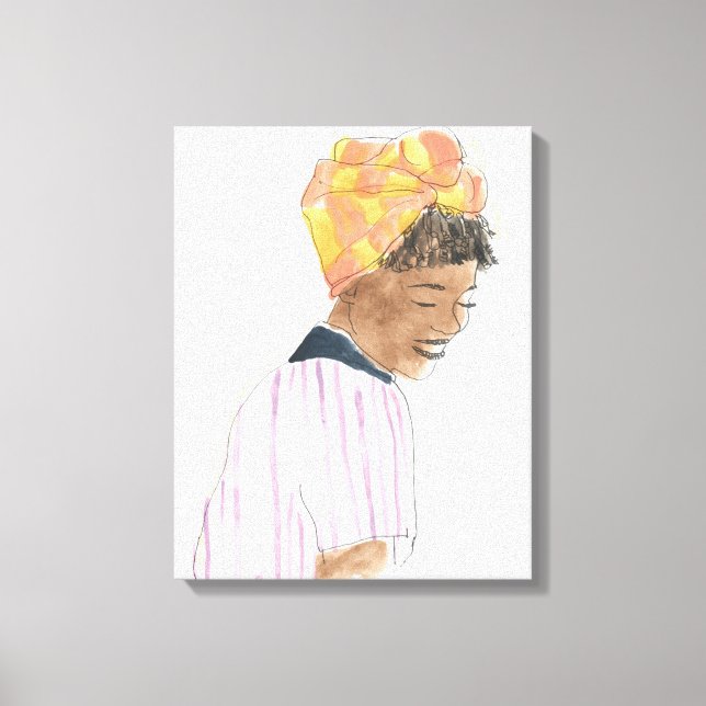 Strong & Beautiful Woman Smiling Canvas Print (Front)