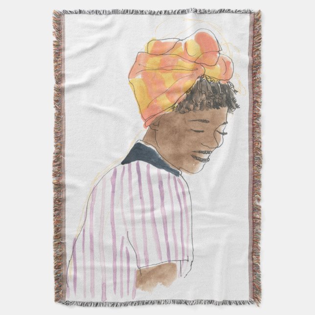 Strong & Beautiful Woman Smiling Throw Blanket (Front Vertical)