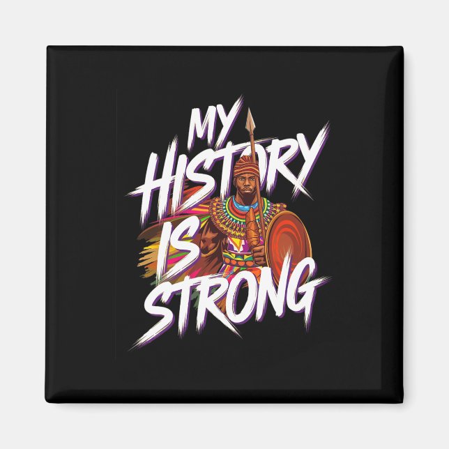 Strong Black History Month Afro American Warrior  Magnet (Front)