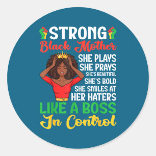 Strong Black Mother Queen African American History Classic Round Sticker