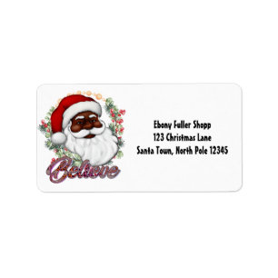 Strong Black Santa Melanin Chrismas Claus Men  Label