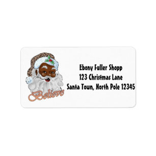 Strong Black Santa Melanin Chrismas Claus Men  Label