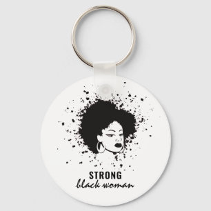 Strong Black Woman Button Keychain