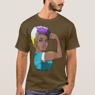 Strong Black Woman Nonbinary Pride Black History M T-Shirt