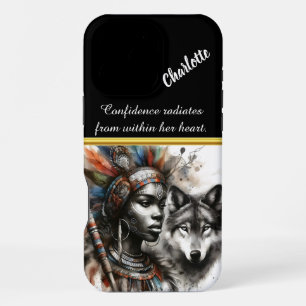 Strong bond between woman and wolf iPhone 16 pro max case