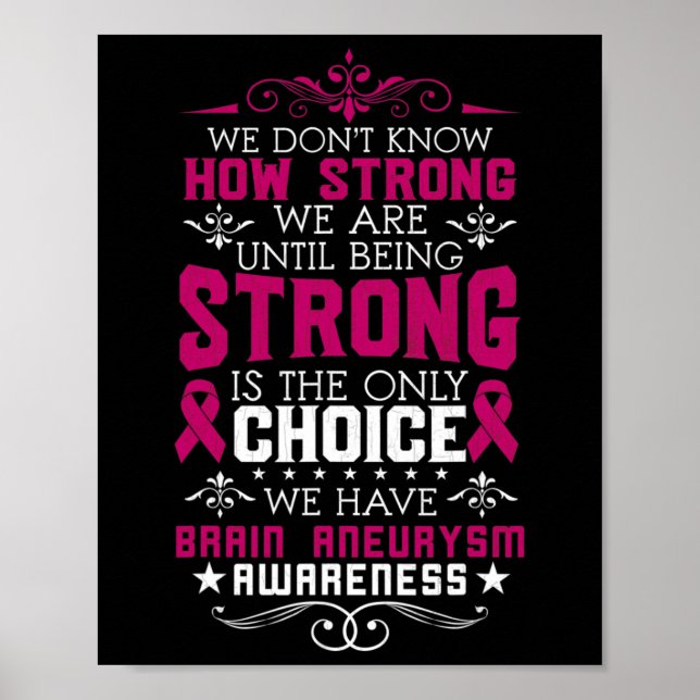 Strong Brain Aneurysm Awareness Surgery Support Gr Poster (Front)