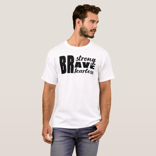 strong brave fearless  Veterans Day T-Shirt (Front Full)