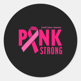 Strong Breast Cancer Awareness  Classic Round Sticker