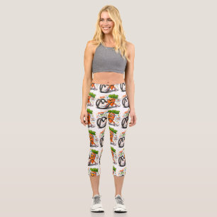 Strong Carrot Battle Ropes Fitness Motivation Masc Capri Leggings