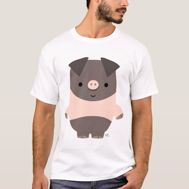 Strong Cartoon Pig custom T-shirt (Front)
