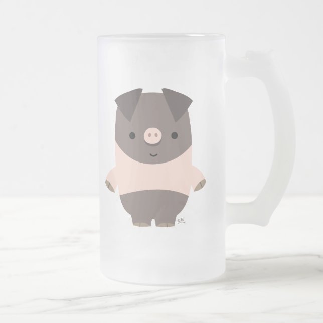 Strong Cartoon Pig frosted mug (Right)
