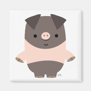 Strong Cartoon Pig magnet