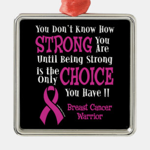 Strong/Choice...Breast Cancer Metal Tree Decoration