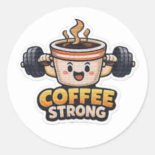 Strong Coffee Classic Round Sticker