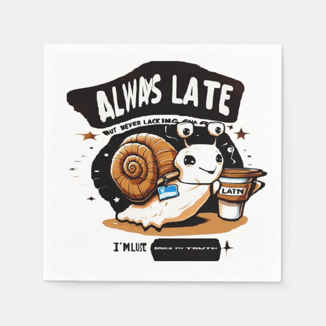 Strong Coffee For Late Person Napkin (Front)