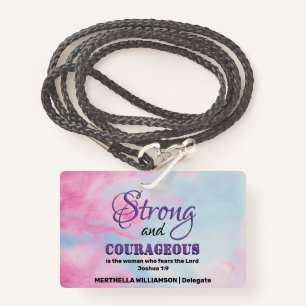 STRONG COURAGEOUS WOMAN Christian Conference ID Badge