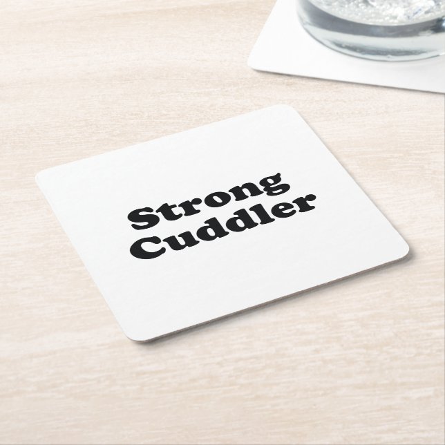 Strong Cuddler Square Paper Coaster (Angled)