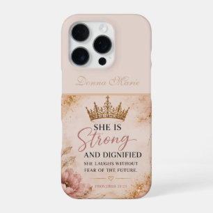 Strong & Dignified Proverbs 31:25 Inspirational iPhone 16 Pro Case