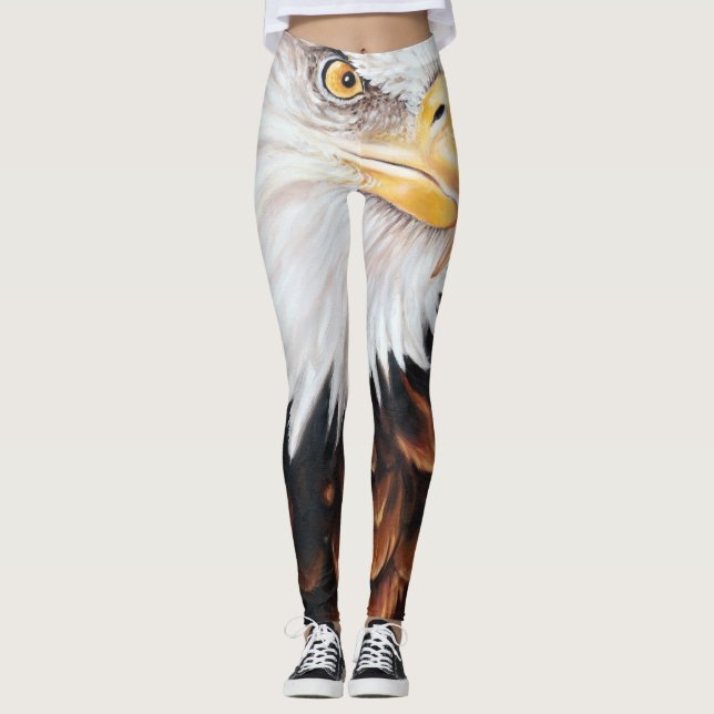Strong Eagle Oil painting Leggings (Front)