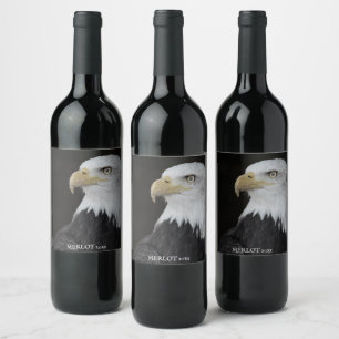 Strong Elegant Bald Eagle Custom Wine Labels