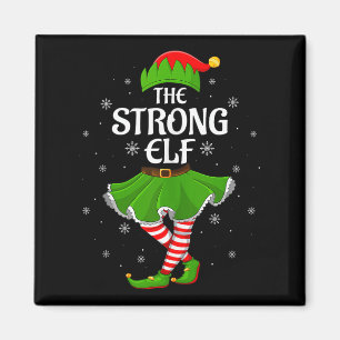 Strong Elf Christmas Family Girls Women Elf Squad  Magnet