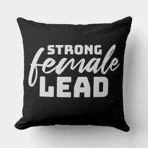Strong Female Lead Feminist Empowerment Quote Logo Cushion