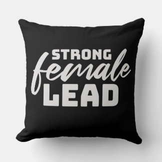 Strong Female Lead Feminist Empowerment Quote Logo Cushion