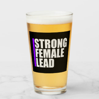 Strong Female Lead Feminist Empowerment Quote Logo Glass