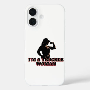 Strong Female Trucker Woman Power Road Pride iPhone 16 Case