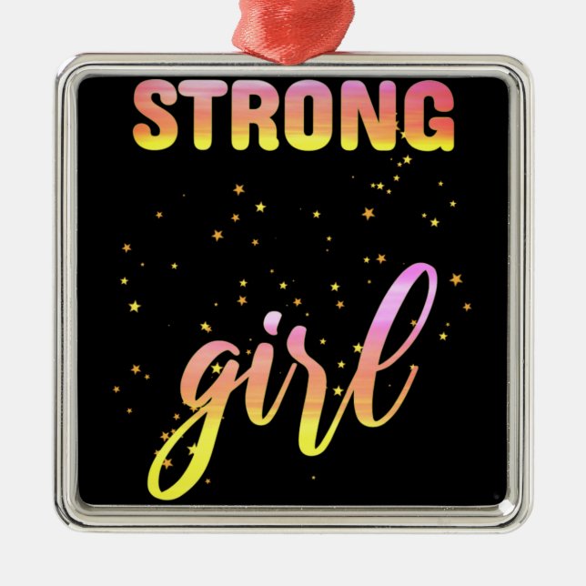 Strong Girl Pastel Star Metal Tree Decoration (Front)