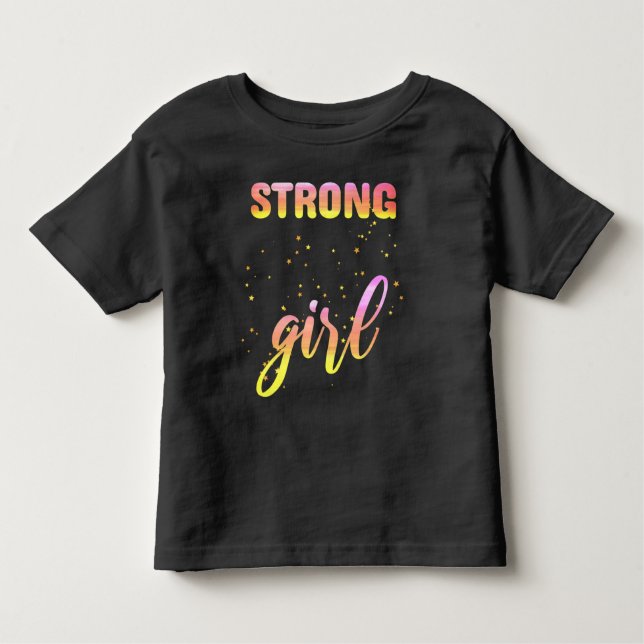 Strong Girl Pastel Star Toddler T-Shirt (Front)