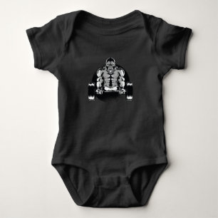 Strong Gorilla Pumps Muscles Baby Bodysuit